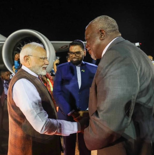 PM Modi with the President of Guyana