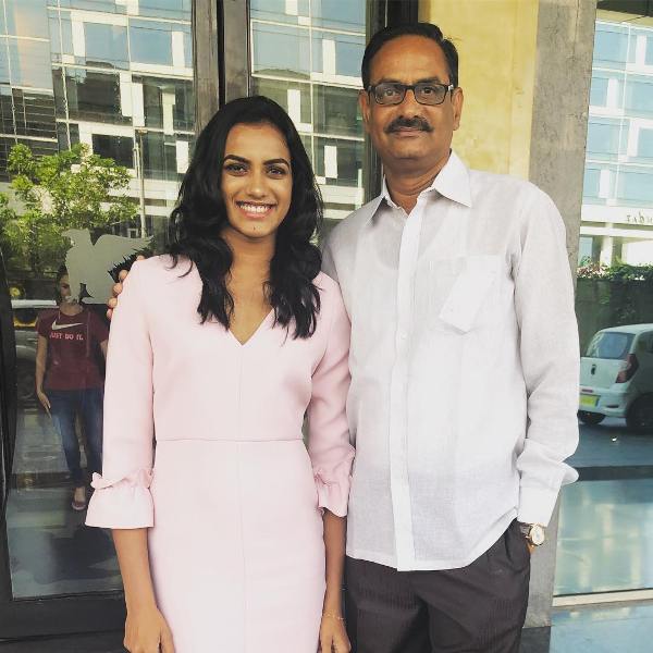 PV Sindhu With Her Father