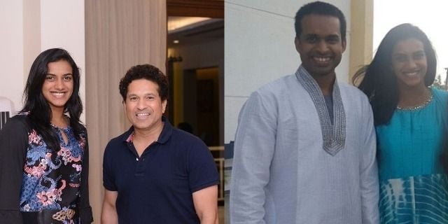 PV Sindhu With Sachin Tendulkar And Pullela Gopichand