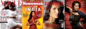 Padma Lakshmi on the covers of different Magazines