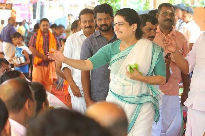 Padmaja Venugopal campaigning for 2016 Kerala assembly elections