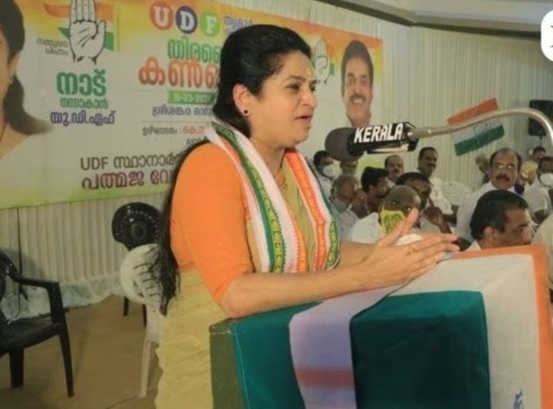 Padmaja Venugopal campaigning in Thrissur ahead of the 2021 Kerala Assembly elections