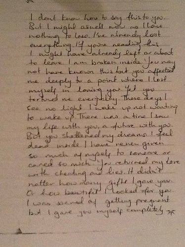 Jiah Khan’s suicide letter - Page 1