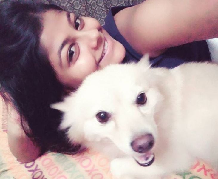 Pallavi Mukherjee with her Pet