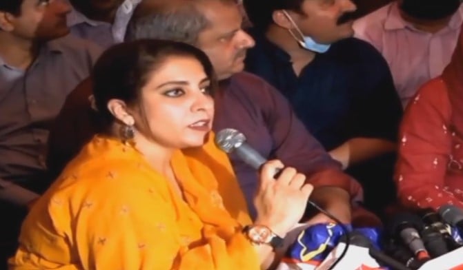 Palwasha Khan speaking outside Pakistan