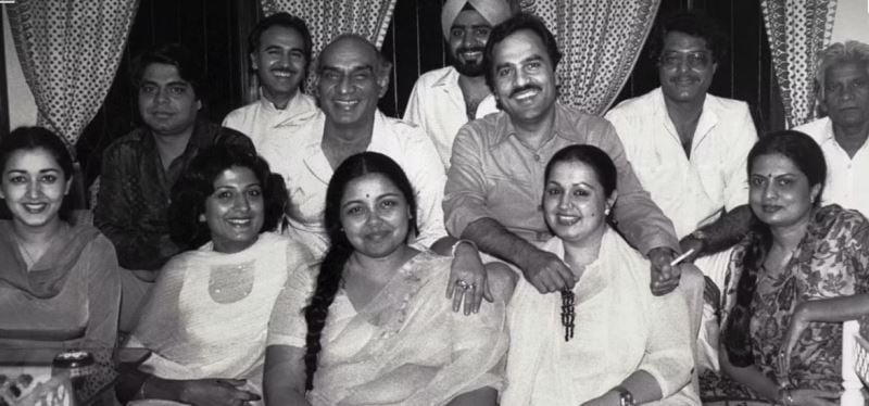 Pamela Chopra (sitting third from left) with Yash Raj and his film fraternity