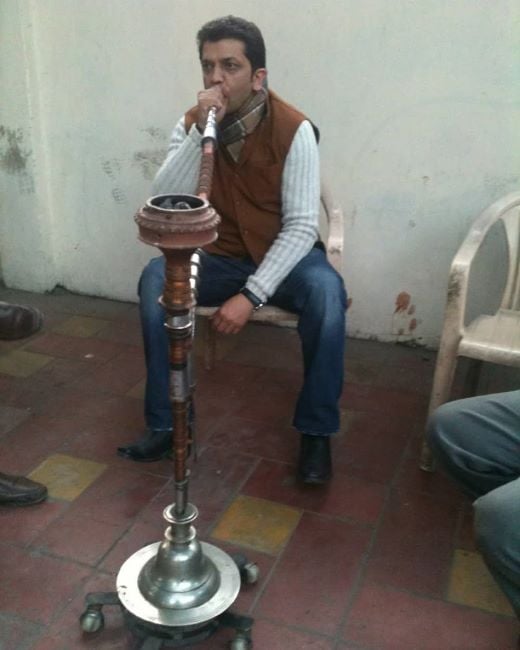 Pankaj Bhargava smoking hookah