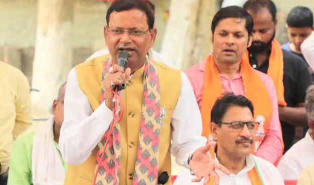 Pankaj Chaudhary during a political rally