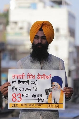 Papalpreet Singh at a protest