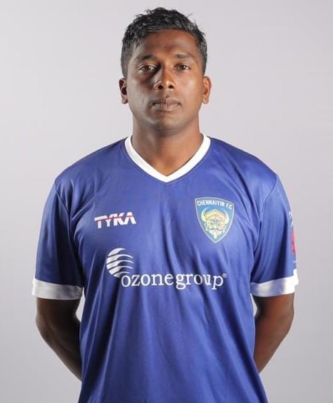 Pappachen Pradeep in a Chennaiyin jersey