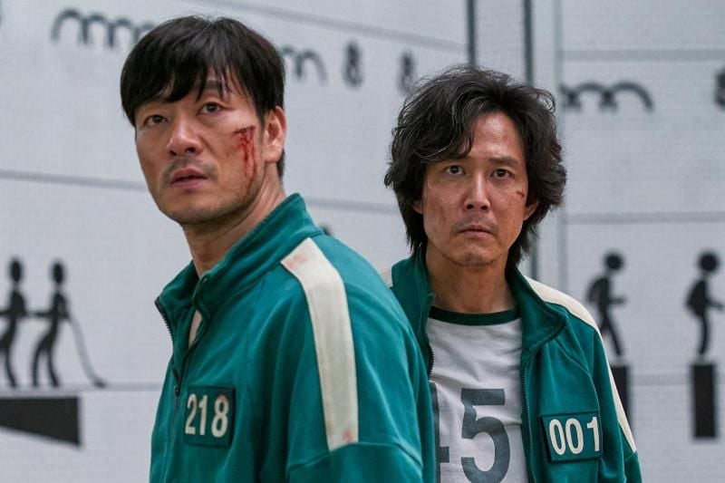 Par Hae-soo in a scene from Squid Game (2021)