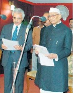 Param Bir Singh brother, Manbir Singh Bhadana, taking oath as a member of HPSC at Raj Bhawan in Chandigarh