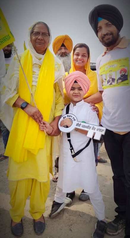 Paramjit Kaur Khalra during her political campaign as a Punjab Ekta Party