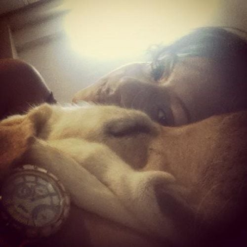 Pariva Pranati with her pet dog