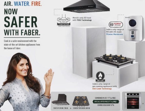 Parizad Kolah in an advertisement of a kitchenware