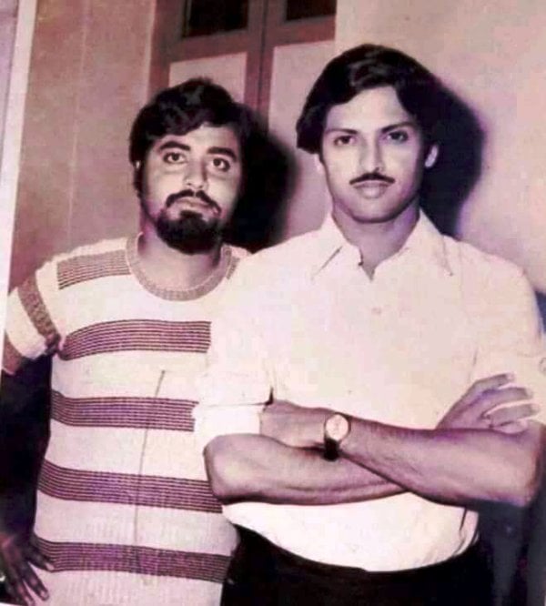 Partha Chatterjee (left) during his college days