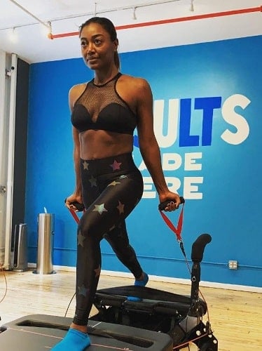 Patina Miller during her workout session
