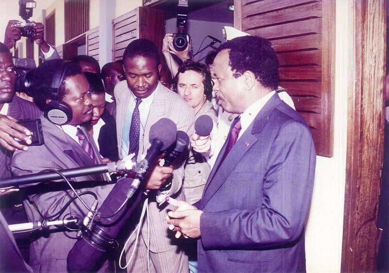 Paul Biya during an interview in 1997