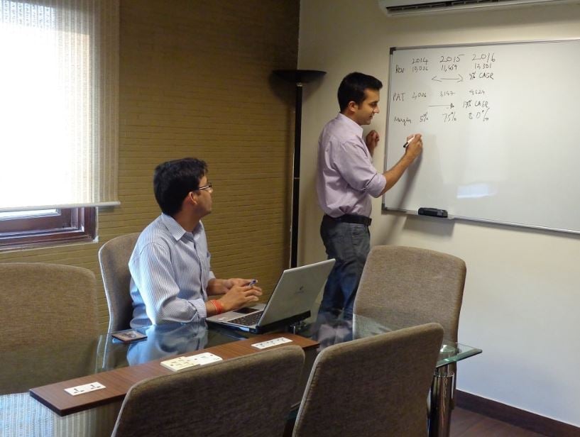 Pavan Ahluwalia comparing the profits earned by his firm Laburnum Capital Advisors Private Limited in the years 2014, 2015, and 2016