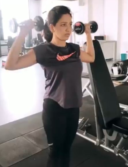 Pavani Reddy during a gym session