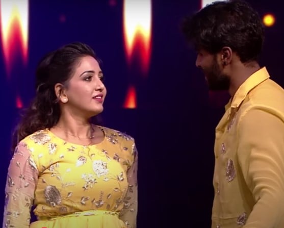 Pavani Reddy in a still from the dance reality show BB Jodigal Season 2
