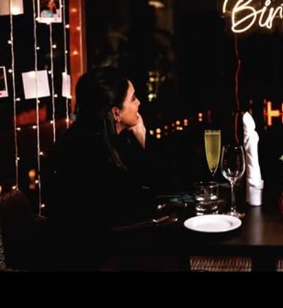 Pavani Reddy while enjoying an alcoholic beverage