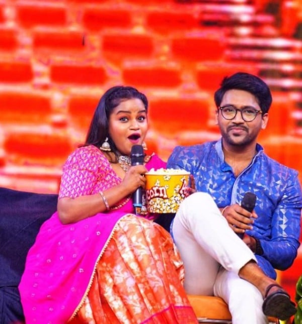 Pavithra Bathula in a still from Zee Sankranthi Sambaraalu