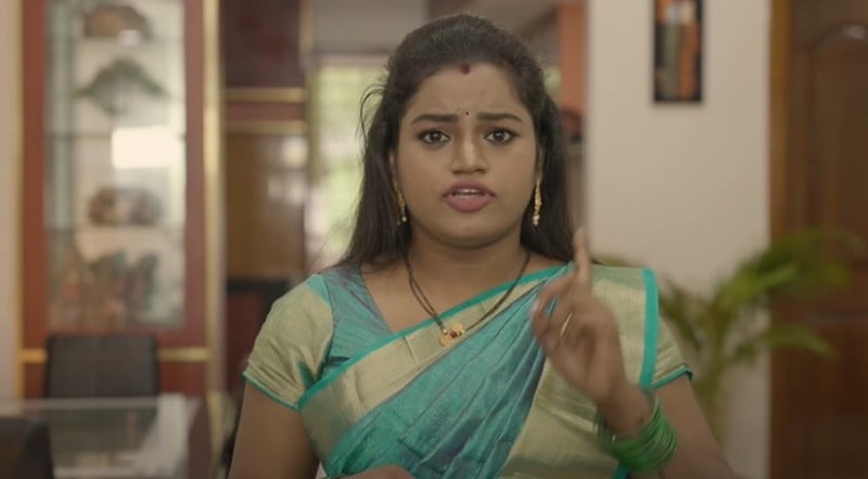 Pavithra Bathula in a still from the short film Crazy Wife - Ismart Husband