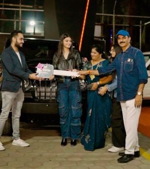 Payal Dhare gifting Mahindra Thar SUV to her parents