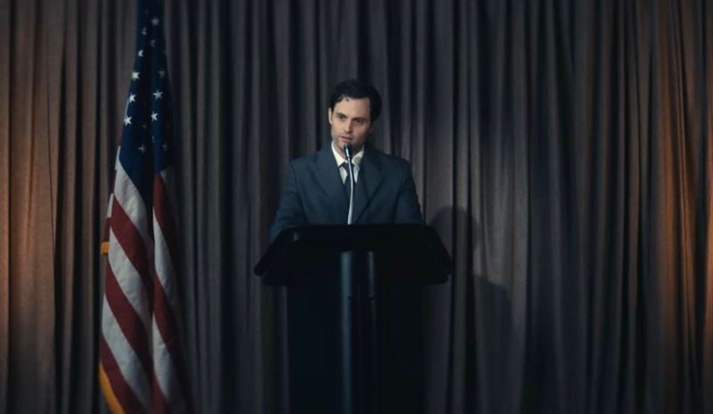 Penn Badgley in a still from the music video of the song 