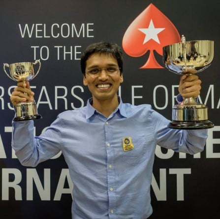 Pentala Harikrishna after winning a chess championship in 2015