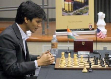 Pentala Harikrishna while playing at the Spice Cup in Lubbock, United States
