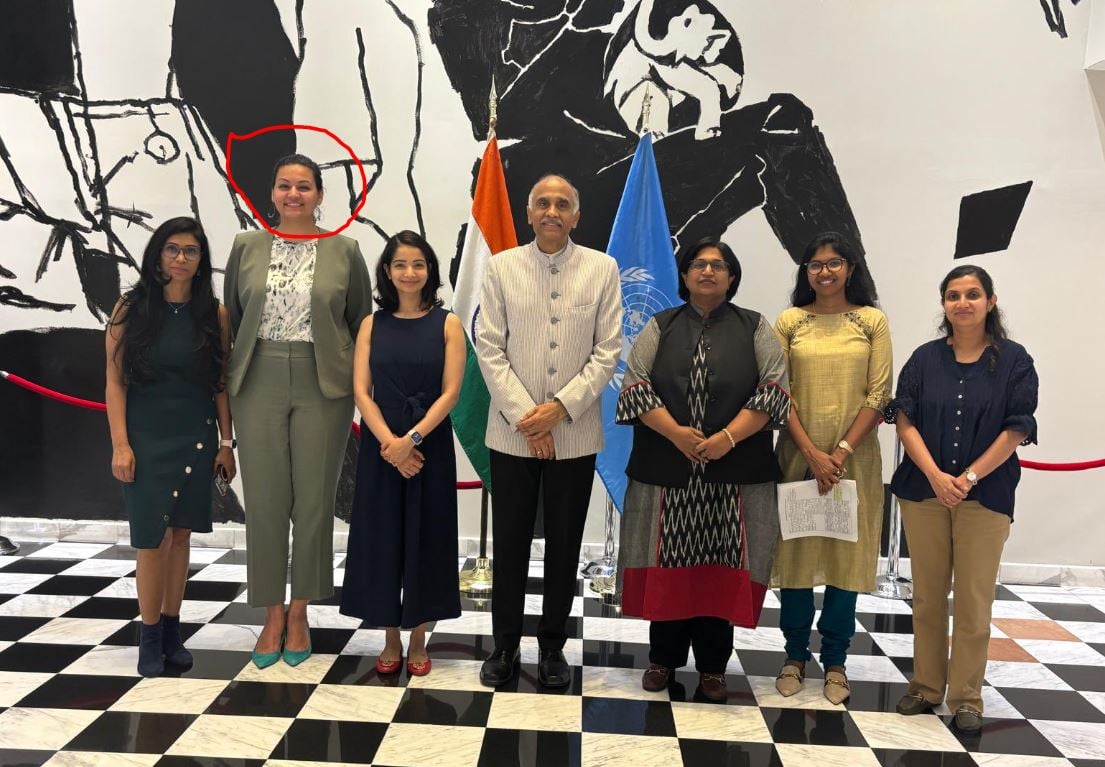 Petal Gahlot with the India UN team members, New York