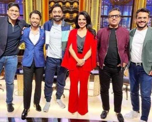 Peyush Bansal on the set of Shark Tank India