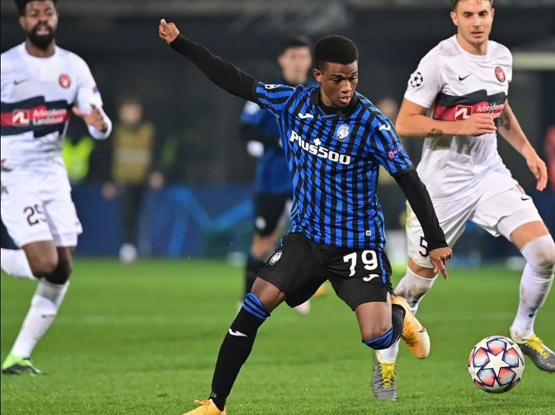 Photo of Amad Diallo while playing in a match for Atalanta