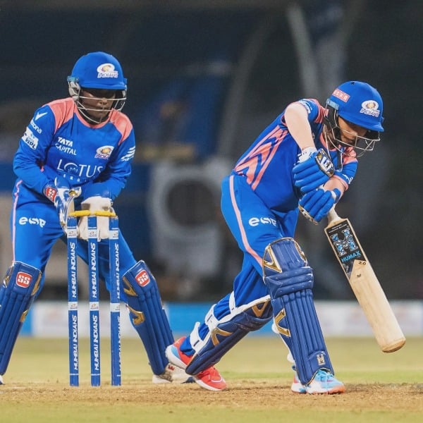 Photo of Sanskriti Gupta while batting in a practice match of Mumbai Indians