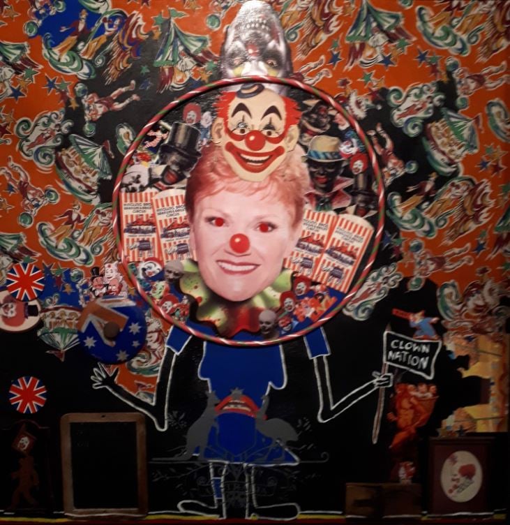 Photograph of Pauline Hanson as part of a series called A Dickensian Country Show