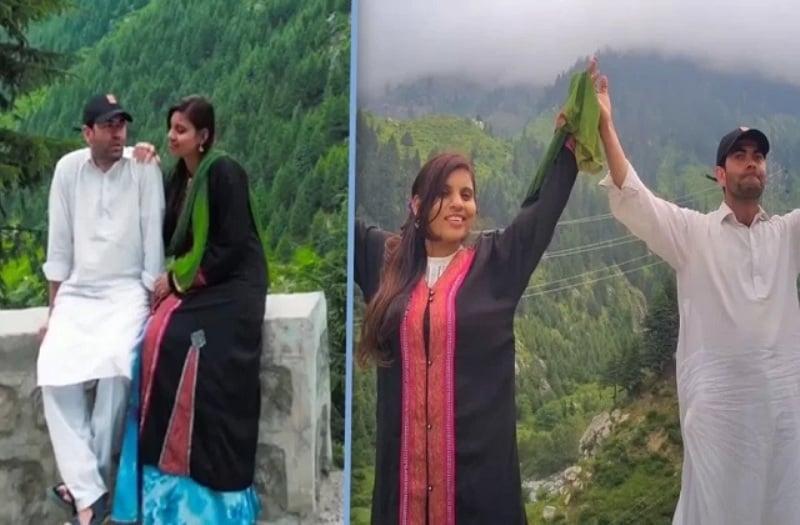 Photos of Anju with her Pakistani boyfriend, Nasrullah, during their Lawari Tunnel trip