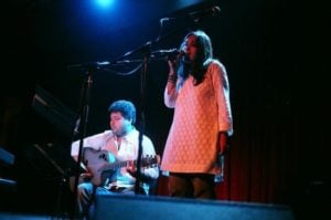 Pia Sukanya during her singing performance
