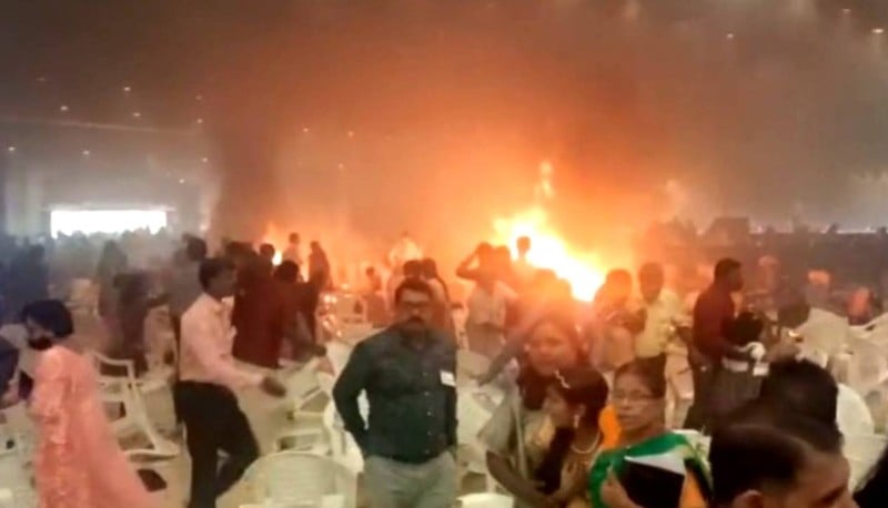 Pictures of the Zamra Convention Centre in Kerala after the blast