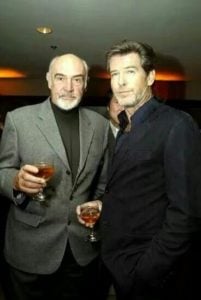 Pierce Brosnan drinking alcohol