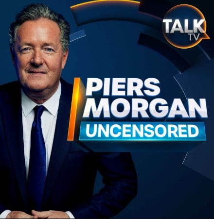 Piers Morgan on the poster of the television show Piers Morgan Uncensored