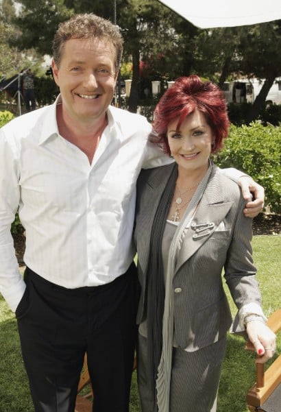 Piers Morgan with Sharon Osbourne after an interview
