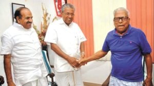 Pinarayi Vijayan With His Biggest Rival, V. S. Achuthanandan