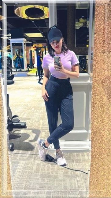 Pooja Katurde during her gym session