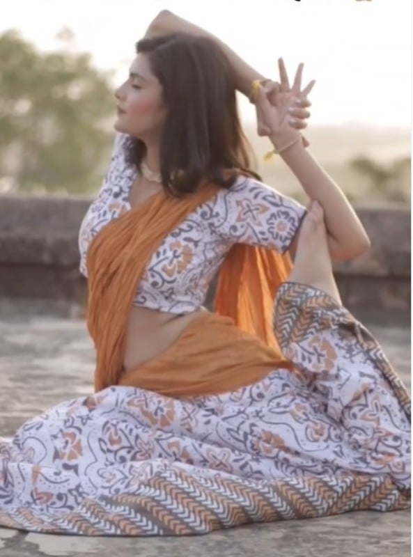 Pooja Sharma doing Yoga