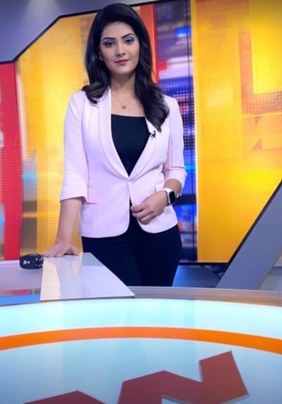 Pooja Sharma during her stint at the News Nation Channel