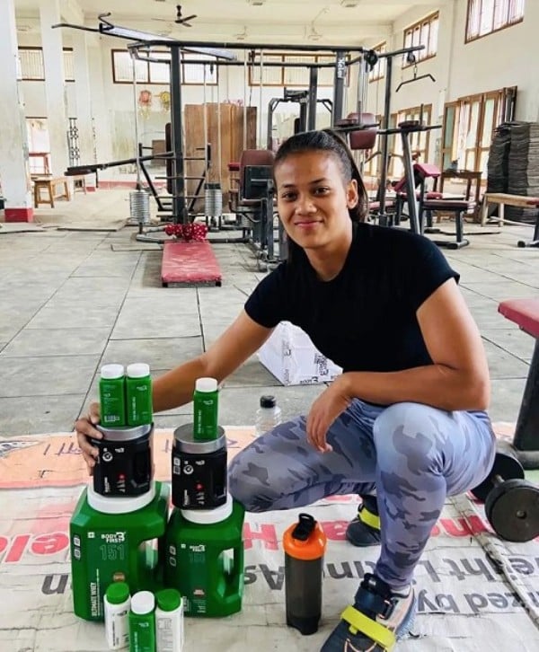 Popy Hazarika during a training session