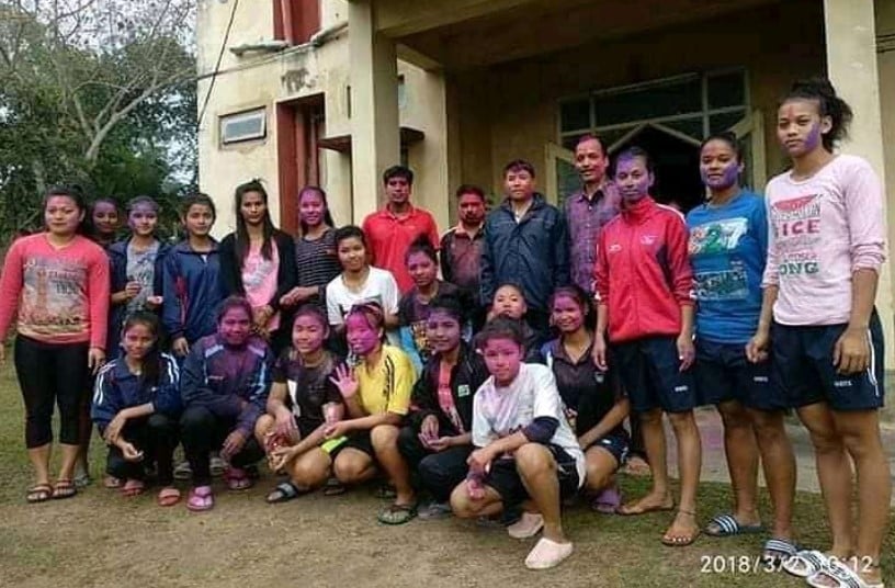 Popy Hazarika (extreme right, standing) at SAI Centre, Golaghat, Assam