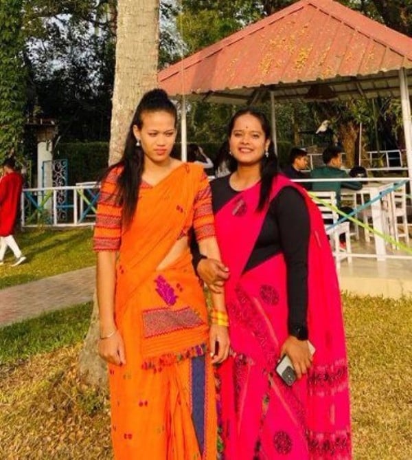 Popy Hazarika with her friend, Dimpy Dutta (right)